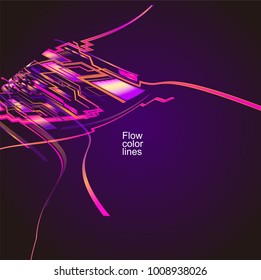 Moving colorful lines of abstract background 