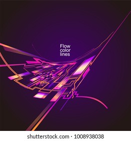 Moving colorful lines of abstract background 