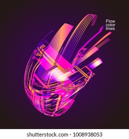 Moving colorful lines of abstract background 