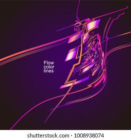 Moving colorful lines of abstract background 
