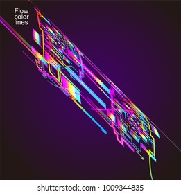 Moving colorful lines of abstract background
