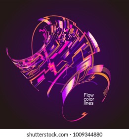 Moving colorful lines of abstract background