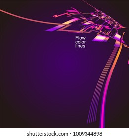 Moving colorful lines of abstract background