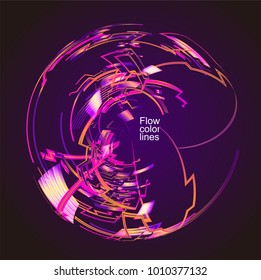 Moving colorful lines of abstract background