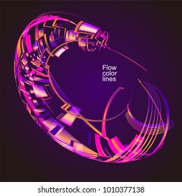 Moving colorful lines of abstract background