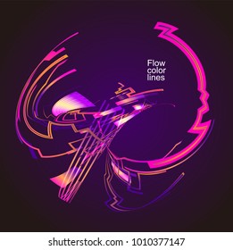 Moving colorful lines of abstract background