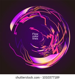 Moving colorful lines of abstract background