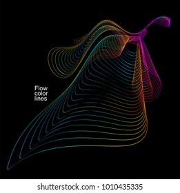Moving colorful lines of abstract background 