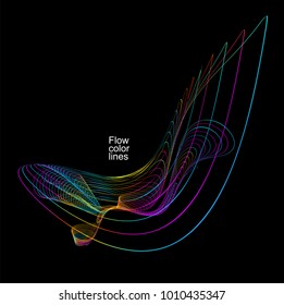 Moving colorful lines of abstract background 