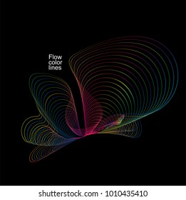 Moving colorful lines of abstract background 