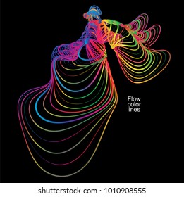 Moving colorful lines of abstract background