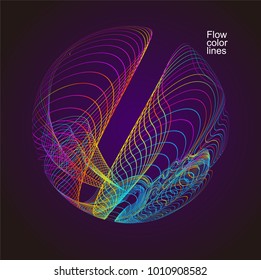Moving colorful lines of abstract background