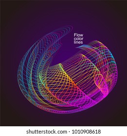 Moving colorful lines of abstract background