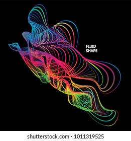 Moving colorful lines of abstract background