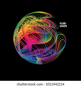 Moving colorful lines of abstract background