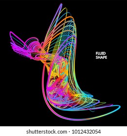Moving colorful lines of abstract background