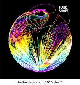Moving colorful lines of abstract background 