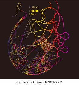 Moving colorful lines of abstract background 