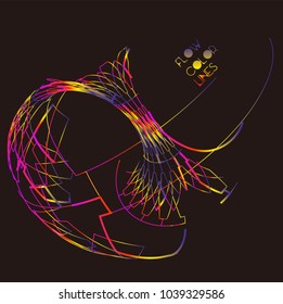 Moving colorful lines of abstract background 
