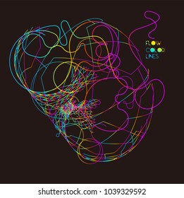 Moving colorful lines of abstract background 