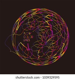 Moving colorful lines of abstract background 