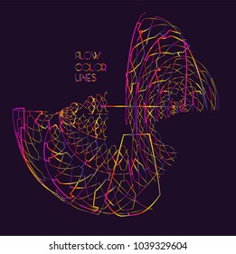 Moving colorful lines of abstract background 