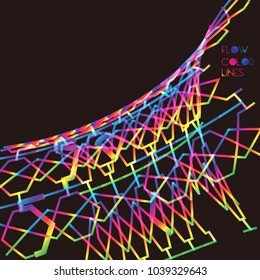 Moving colorful lines of abstract background 