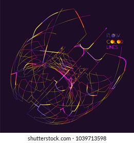 Moving colorful lines of abstract background