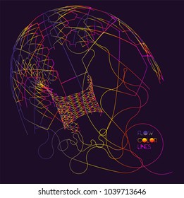 Moving colorful lines of abstract background