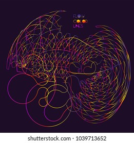 Moving colorful lines of abstract background