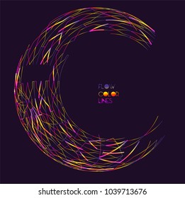 Moving colorful lines of abstract background