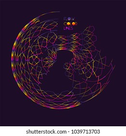Moving colorful lines of abstract background