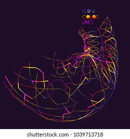 Moving colorful lines of abstract background