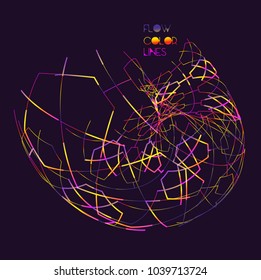 Moving colorful lines of abstract background
