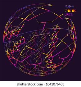 Moving colorful lines of abstract background