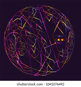 Moving colorful lines of abstract background