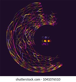 Moving colorful lines of abstract background
