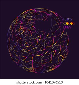 Moving colorful lines of abstract background