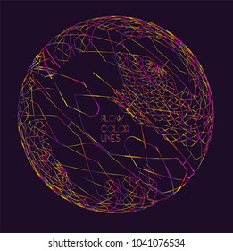 Moving colorful lines of abstract background