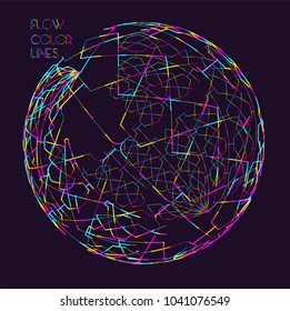 Moving colorful lines of abstract background