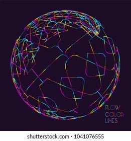 Moving colorful lines of abstract background