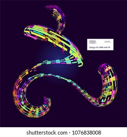 Moving colorful lines of abstract background 