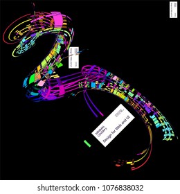 Moving colorful lines of abstract background 