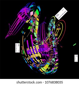 Moving colorful lines of abstract background 