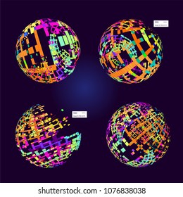 Moving colorful lines of abstract background 