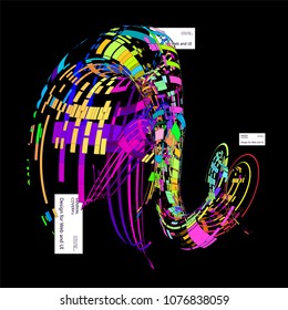 Moving colorful lines of abstract background 