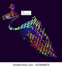 Moving colorful lines of abstract background 