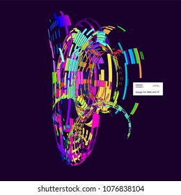 Moving colorful lines of abstract background 