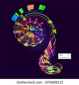 Moving colorful lines of abstract background 