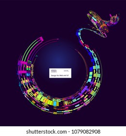 Moving colorful lines of abstract background